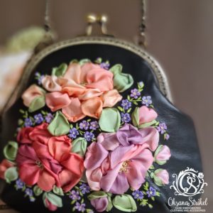 Кожаная сумочка ручной работы "Крем розы" фото 5